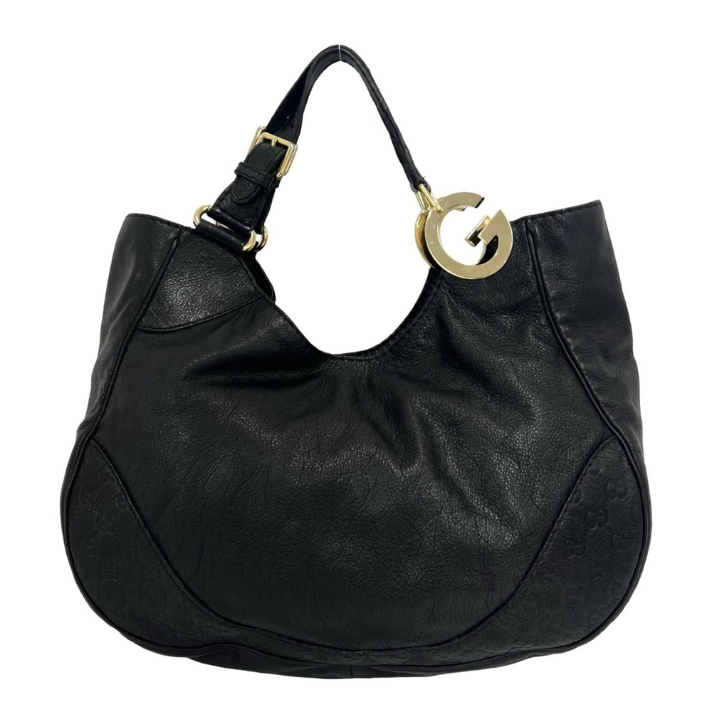 GUCCI Authentic Black Leather Tote Bag